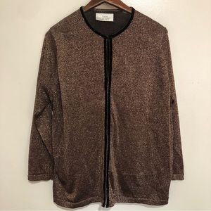 Brown Woman beaded ends suede cardigan. Size XL.
